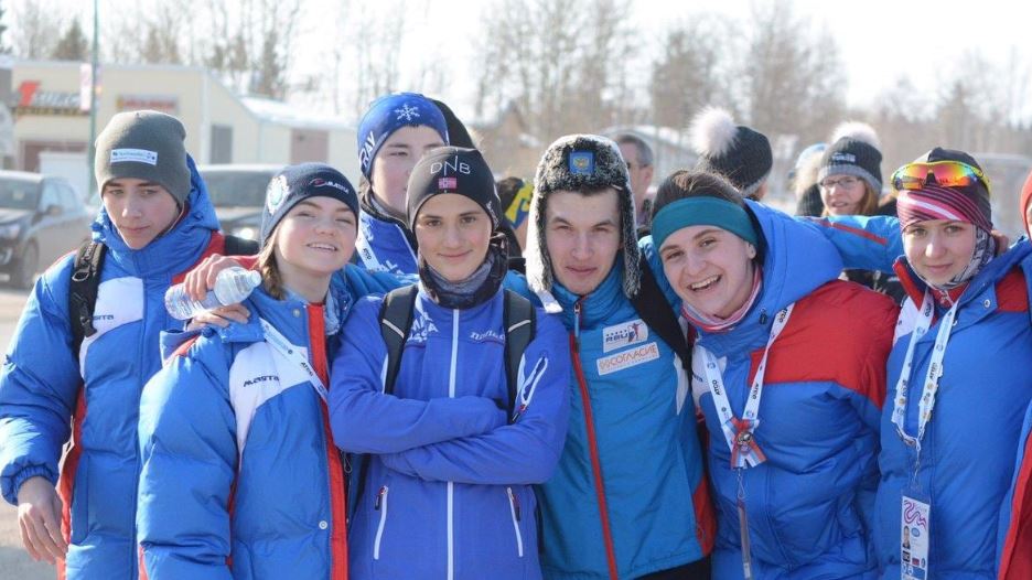 La délégation russe lors des Jeux d'hiver de l'Arctique de 2018