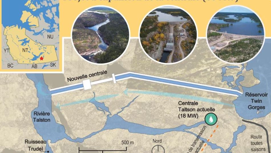 Le plan du projet d'expansion de la centrale de Taltson.