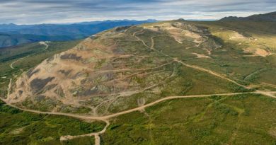 Vue aérienne du développement du projet minier Casino, situé à 300 kilomètres au nord-ouest de Whitehorse.