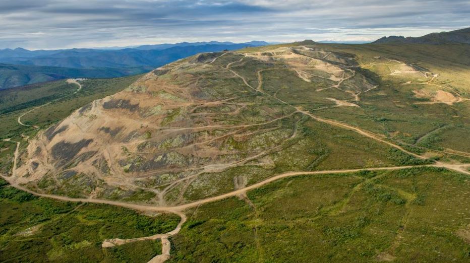 Vue aérienne du développement du projet minier Casino, situé à 300 kilomètres au nord-ouest de Whitehorse.