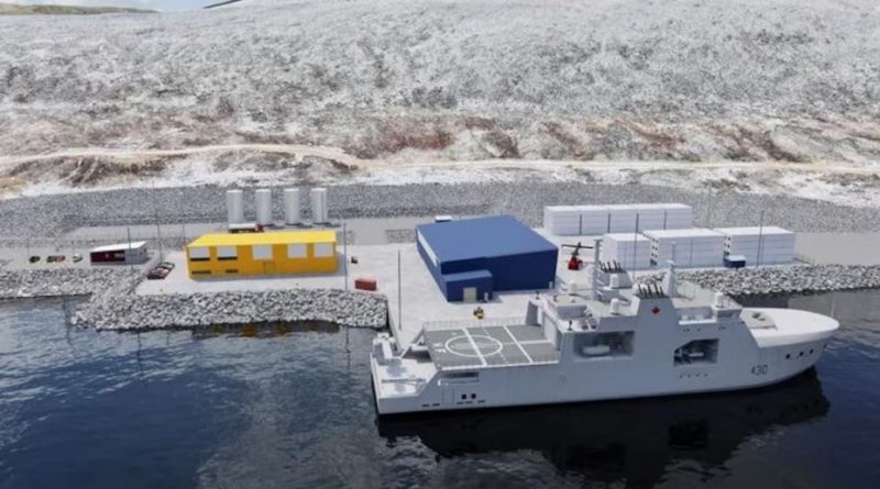 Une illustration du projet de port en eau profonde à Qikiqtarjuaq, au Nunavut.